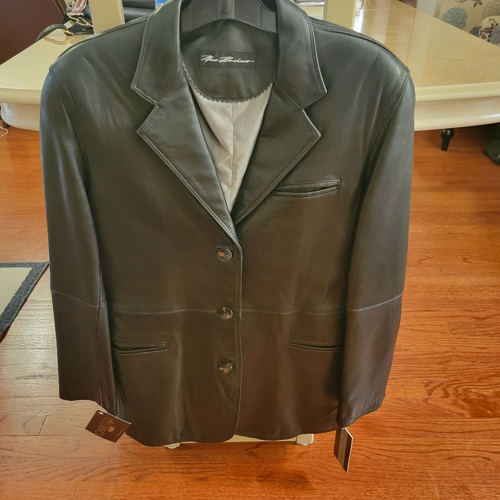 NWT Black Leather Marc Buchanan Jacket
